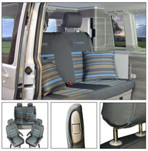 Load image into Gallery viewer, VW California T6.1, T6, T5.1, T5 Ocean, Coast, Beach, Surf, SE Tailored Lifestyle Seat Covers, Second Skin Takato Anthracite Fits Rear Single Swivel