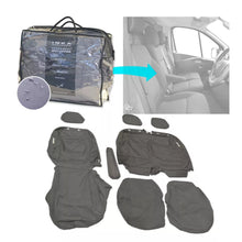 Load image into Gallery viewer, Nissan Primastar Front 1+2 Fully Tailored Waterproof Seat Covers Grey MY 22+