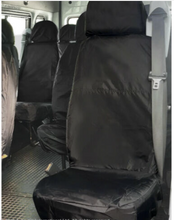 Load image into Gallery viewer, Ford Transit MK7 Minibus INKA Front & Rear Waterproof Seat Covers In Black MY 2010 - 2014