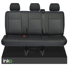 Load image into Gallery viewer, VW Transporter T6.1,T6,T5.1,T5 Tailored Leatherette Rear Triple Seat Covers Black