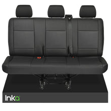 Load image into Gallery viewer, VW Transporter T6.1,T6,T5.1,T5 Tailored Leatherette Rear Triple Seat Covers Black