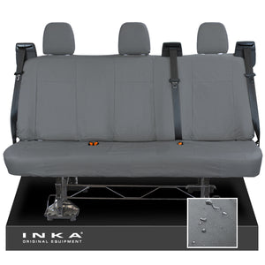Ford Transit Custom INKA Rear Triple Set Tailored Waterproof Seat Covers Grey MY-2012-2023