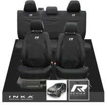 Load image into Gallery viewer, VW Caddy Kombi Maxi Life INKA Front &amp; Rear Tailored Waterproof Seat Covers Black MY-2007-2019 (Choice of 7 Colours)
