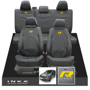 VW Caddy Kombi Maxi Life INKA Front & Rear Tailored Waterproof Seat Covers Grey MY-2007-2019 (Choice of 7 Colours)