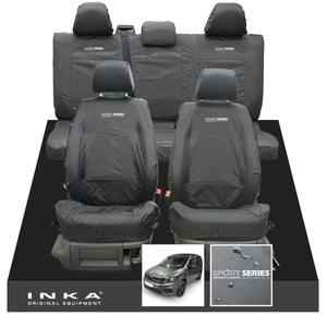 VW Caddy Kombi Maxi Life INKA Front & Rear Tailored Waterproof Seat Covers Grey MY-2007-2019 (Choice of 7 Colours)