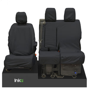 Citroen Dispatch MK2 Front Set 1+2 INKA Tailored Waterproof Seat Covers Black MY 07-16