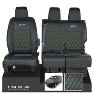Citroen Dispatch INKA Front 1+2 Bentley Diamond Quilt Leatherette Tailored Seat Covers Black MY16 To Present