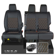 Citroen Dispatch INKA Front 1+2 Bentley Diamond Quilt Leatherette Tailored Seat Covers Black MY16 To Present