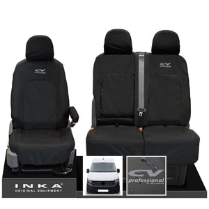 VW Crafter MK2 INKA Front Set 1+2 Tailored Waterproof Seat Covers Black MY-2017 Onwards [Choice of 7 Colours]