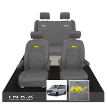 Load image into Gallery viewer, VW California Ocean/Coast/Beach/Surf Inka Fully Tailored Waterproof Seat Covers Grey Front &amp; Rear With ISOFIX Fits T6.1 ,T6,T5.1 all model years fits with and without airbags
