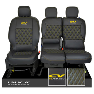 Citroen Berlingo MK2 Front 1+2 CV RACING INKA Bentley Leatherette Tailored Seat Covers Black MY 08-17