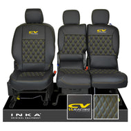 Citroen Berlingo MK3 Front 1+2 CV RACING INKA Bentley Leatherette Tailored Seat Covers Black MY 2018 to present