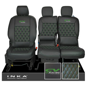 Citroen Berlingo MK2 Front 1+2 CV RACING INKA Bentley Leatherette Tailored Seat Covers Black MY 08-17