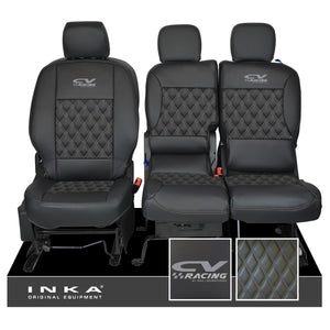 Citroen Berlingo MK2 Front 1+2 CV RACING INKA Bentley Leatherette Tailored Seat Covers Black MY 08-17