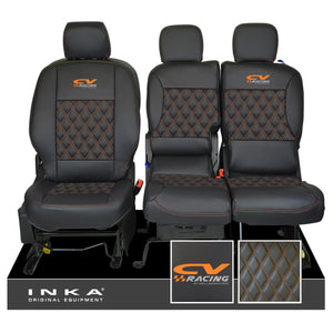 Citroen Berlingo MK2 Front 1+2 CV RACING INKA Bentley Leatherette Tailored Seat Covers Black MY 08-17