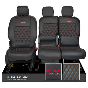 Citroen Berlingo MK2 Front 1+2 CV RACING INKA Bentley Leatherette Tailored Seat Covers Black MY 08-17