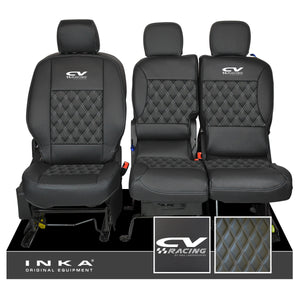 Citroen Berlingo MK2 Front 1+2 CV RACING INKA Bentley Leatherette Tailored Seat Covers Black MY 08-17