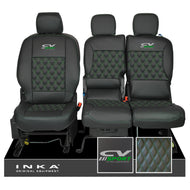 Peugeot Partner MK2 Front 1+2 CV SPORT INKA Bentley Leatherette Tailored Seat Covers Black MY 08-17
