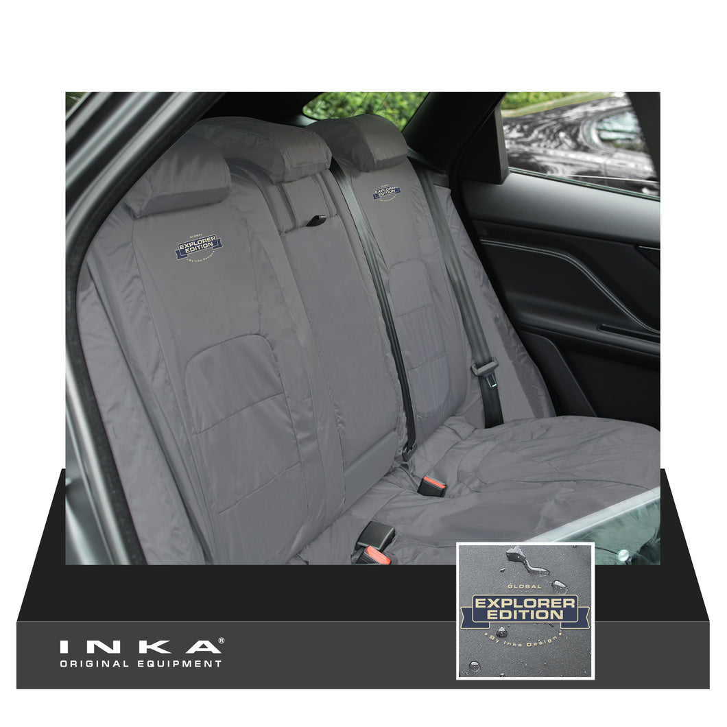 Jaguar F-PACE X761 Rear INKA Tailored Waterproof Seat Cover GREY MY16-20 With Logos