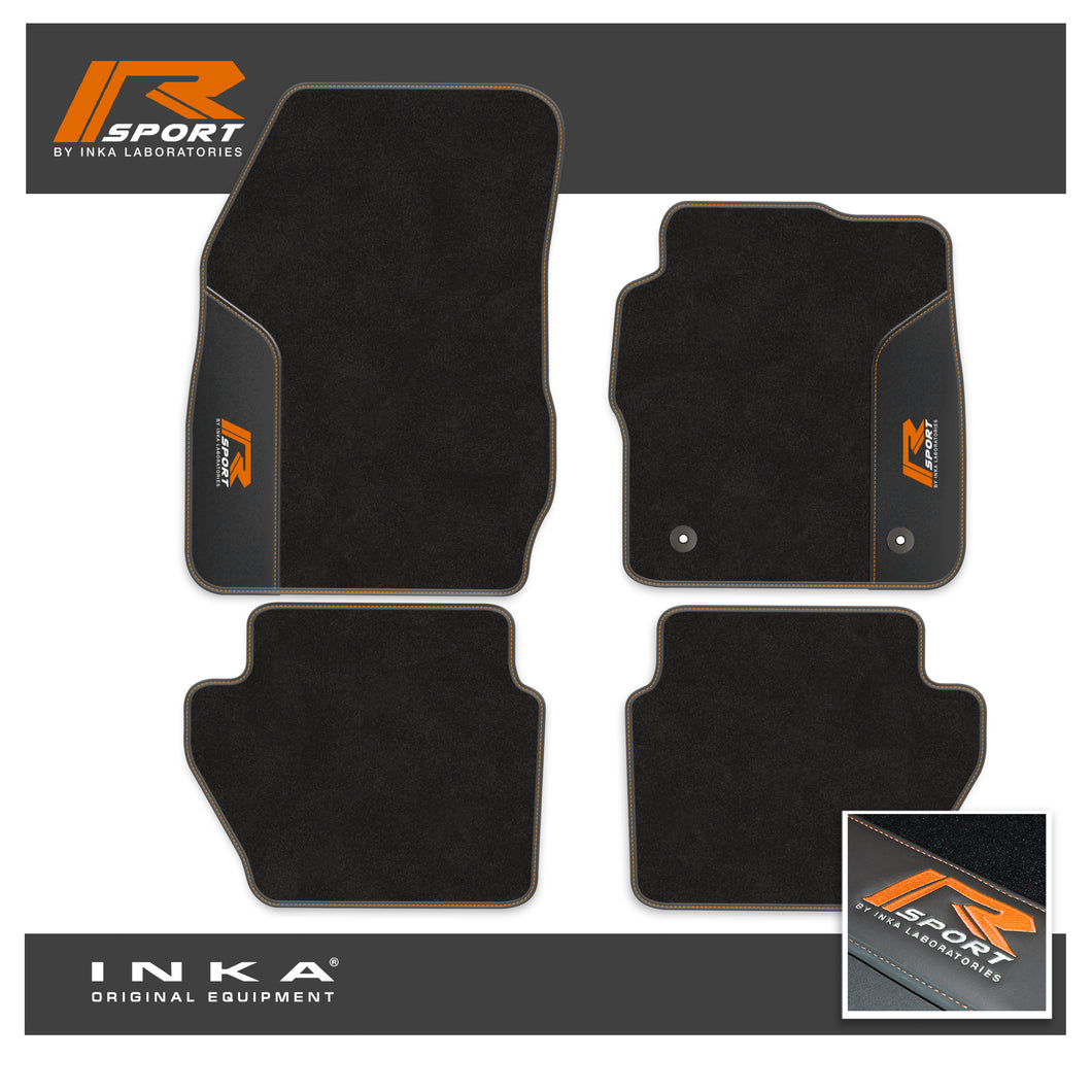 Ford Fiesta MK7 Tailored Car Mats (Front & Rear Set) with Premium Carpet & OEM Leatherette Fits MY11 to MY17