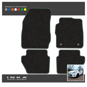 Ford Fiesta MK7 Front & Rear Premium Tailored Carpet Mat Set with 7x Stitch Colours Fits MY11 to MY17