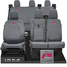 Load image into Gallery viewer, Ford Transit Custom INKA Front &amp; Rear Set Tailored Waterproof Seat Covers Grey
