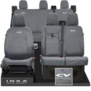 Ford Transit Custom INKA Front & Rear Set Tailored Waterproof Seat Covers Grey