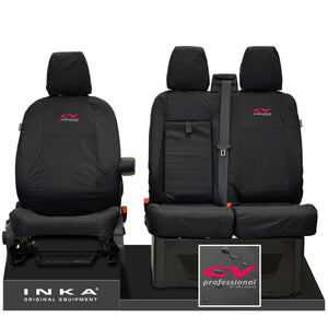 Ford Transit Custom INKA Front Set 1+2 Tailored Waterproof Seat Covers Black