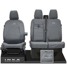 Load image into Gallery viewer, Ford Transit MK8 Jumbo INKA Front Set 1+2 Tailored Waterproof Seat Covers Grey
