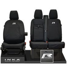 Load image into Gallery viewer, Ford Transit Custom INKA Front Set 1+2 Tailored Waterproof Seat Covers Black
