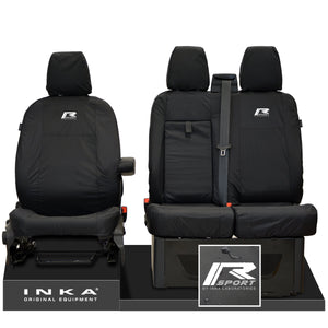 Ford Transit MK8/MK9 MY14 to Present INKA Front Set 1+2 Tailored Waterproof Seat Covers Black Fits All Derivatives Incl Jumbo