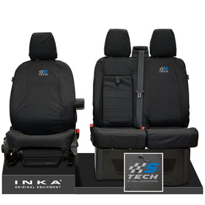 Ford Transit MK8 Jumbo INKA Front Set 1+2 Tailored Waterproof Seat Covers Black