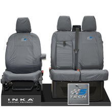 Load image into Gallery viewer, Ford Transit Custom INKA Front Set 1+2 Tailored Waterproof Seat Covers Grey
