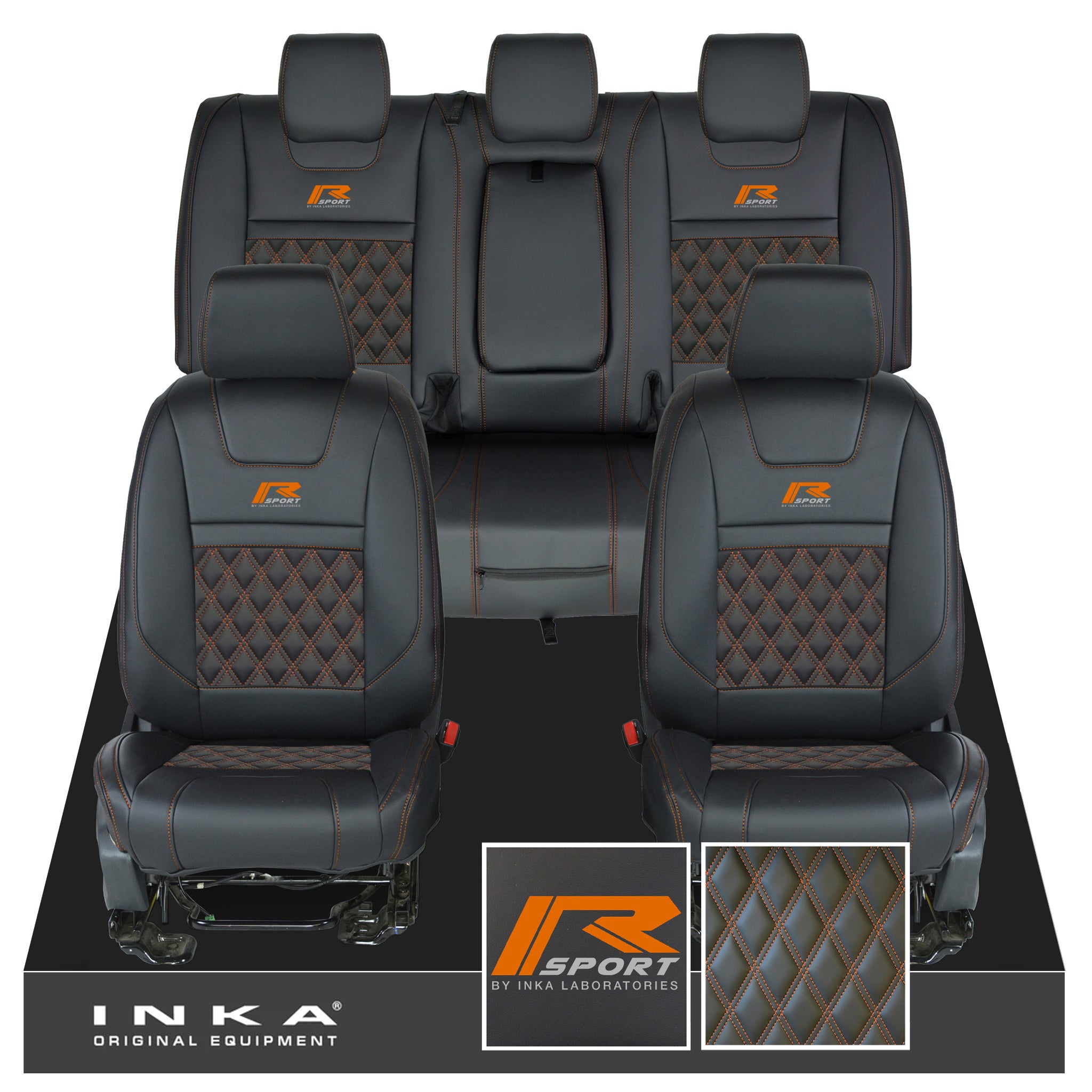 Autostoelhoes, voor Ford Ranger Wildtrak (2016-2023) ademende en waterdichte volledige set autostoelkussens,D/Black-Coffee