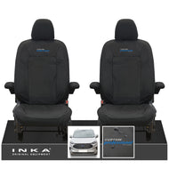 The All New Ford Transit Custom INKA Front Pair Tailored Waterproof Seat Covers Set Black MY-2024 Onwards