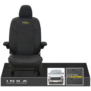 The All New Ford Transit Custom INKA Single Driver Tailored Waterproof Seat Cover Black MY-2024 Onwards