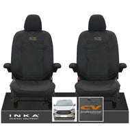 The All New Ford Transit Custom INKA Front Pair Tailored Waterproof Seat Covers Set Black MY-2024 Onwards