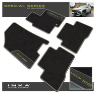 Hyundai Tucson HEV Car Mats (Front & Rear Set) with Premium Carpet & OEM Leatherette Fits MY20 Onwards