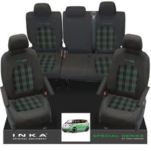 Load image into Gallery viewer, VW ID Buzz Life Style GTX Front &amp; Rear Full Set Tailored Seat Covers, Second Skin Tartan With Special Series Embroidery MY22 onwards
