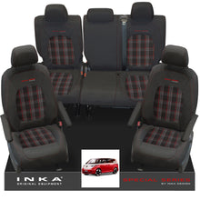 Load image into Gallery viewer, VW ID Buzz Life Style GTX Front &amp; Rear Full Set Tailored Seat Covers, Second Skin Tartan With Special Series Embroidery MY22 onwards
