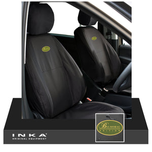 LAND ROVER DEFENDER L663 90,110 &130 TAILORED WATERPROOF FRONT SEAT COVERS BLACK MY-2020 ONWARDS