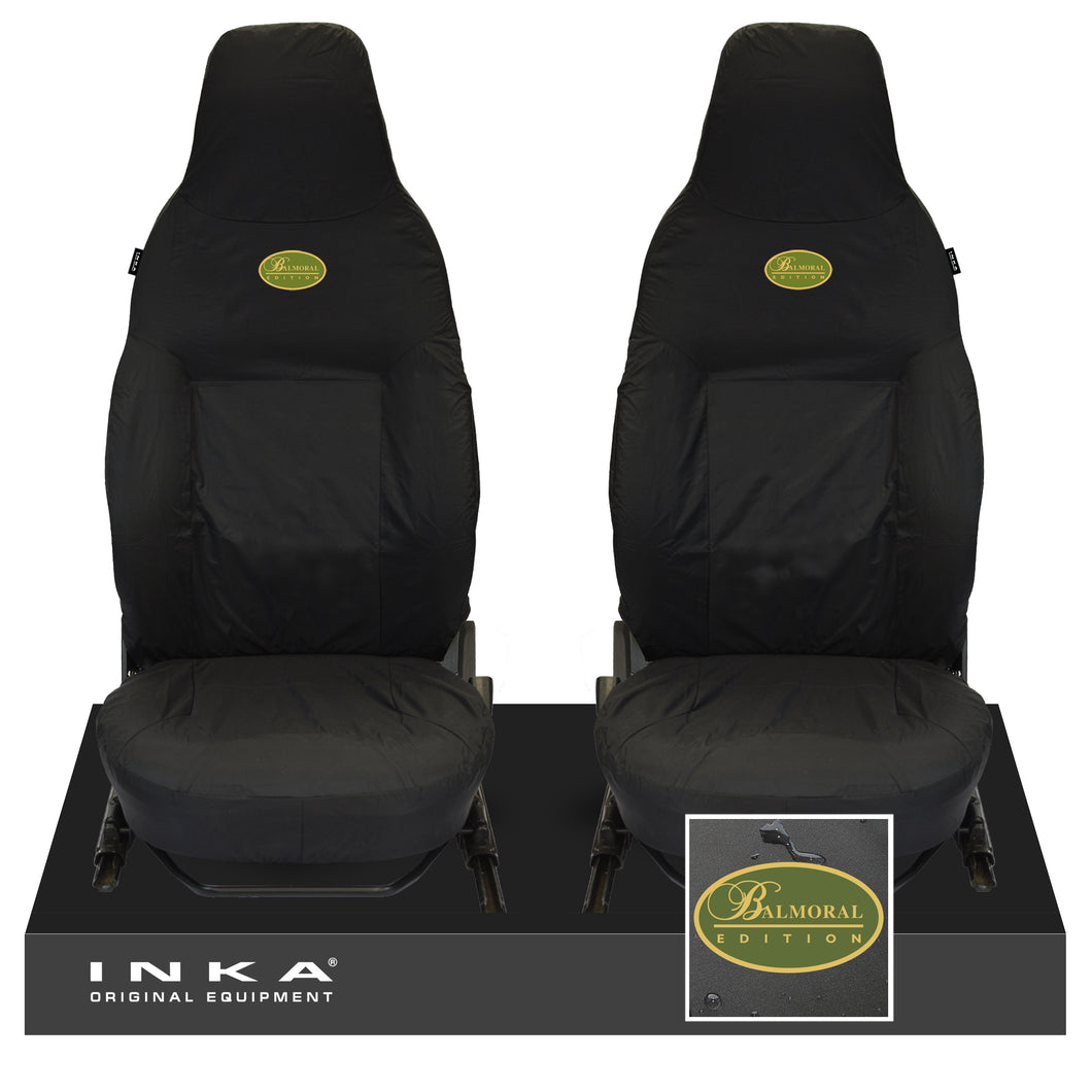 Land Rover Defender Puma Front Set 1+1 Tailored Waterproof Seat Covers Black MY-2013 Onwards