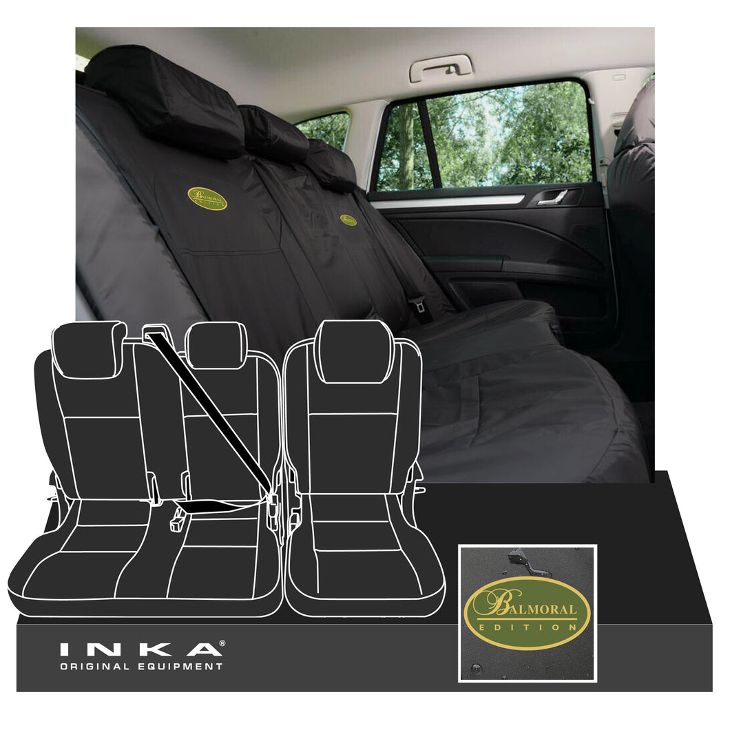 Land Rover Defender INKA Rear Split Set Tailored Waterproof Seat Covers Black MY-05-16