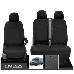 MAN TGE Panel Van Front Set 1+2 INKA Tailored Waterproof Seat Covers Black MY 2017 Onwards