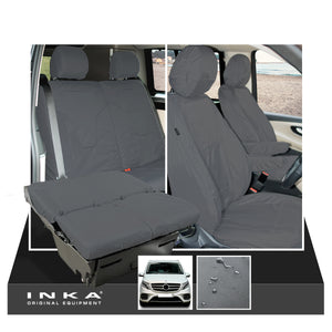 Mercedes Benz Marco Polo V-Class W447 INKA Full Set Front & Rear Tailored Waterproof Seat Covers Grey MY-2014+
