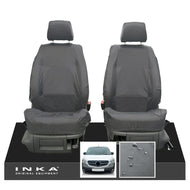 Mercedes Benz Citan W415 MY12-21 Front Pair Tailored Waterproof Seat Covers Grey Fits Panel Van & Kombi - Plain Embroidery