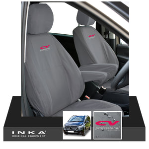 W447 Mercedes Benz Vito V-Class INKA Front 1+1 Tailored Waterproof Seat Covers Grey MY-15-20
