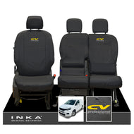 Peugeot Partner MK3 Front Inka Fully Tailored Waterproof Seat Covers Black MY2018 Onwards