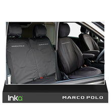 Load image into Gallery viewer, MERCEDES BENZ MARCO POLO V CLASS W447 CAMPER VAN INKA FULLY TAILORED WATERPROOF FRONT &amp; REAR SEAT COVERS SET BLACK
