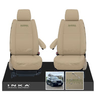 Range Rover Sport L320 MK1 Front Seats With DVD Headrests Inka Fully Tailored Waterproof Seat Covers MY 2005-2013 Almond With Balmoral Edition Embroidery